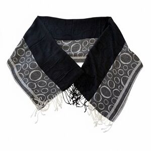 Elegant Geometric Circle Pashmina & Silk Blend Scarf